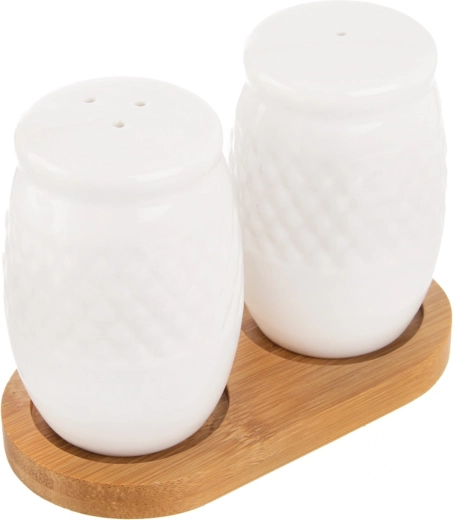 Porseleinen zout- en peperstrooier met standaard Orion Whiteline - 3 stuks
