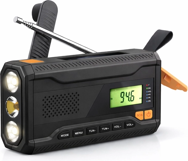 Renew Force draagbare zonne-noodradio met dynamo en powerbank - 1 stuk