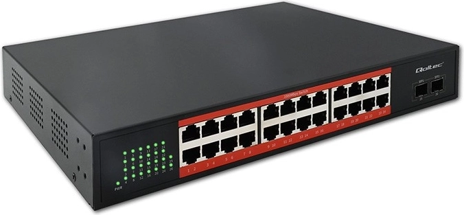 Gigabit-netwerkswitch 24× RJ45 en 2× SFP 1 Gb/s