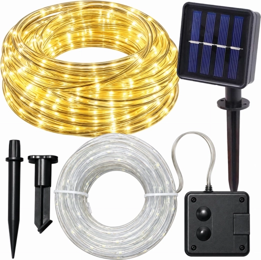 Solair LED-lichtsnoer van 12 m met warm wit licht en 8 standen