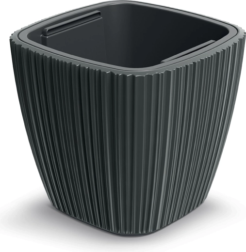 Bloempot Oro 39 cm donkergrijs met uitneembare inzet