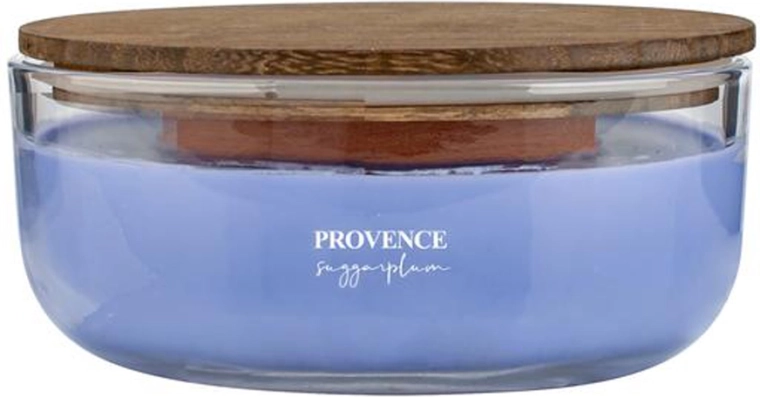 Geurkaars in glas PROVENCE met houten lont sugarplum 24 u