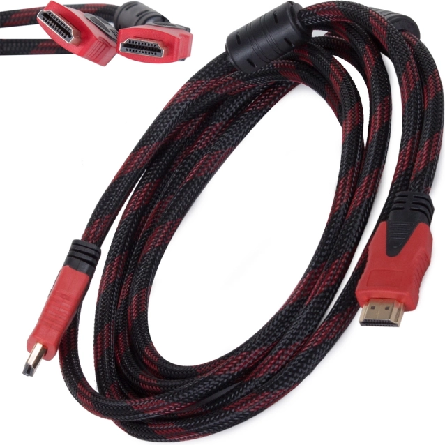 HDMI-kabel 2.0 4K 3D, 3 m, vergulde connectoren, gevlochten