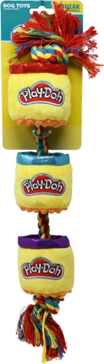 Pluchen hondenspeeltje PLAY-DOH met touw en pieper 46 cm