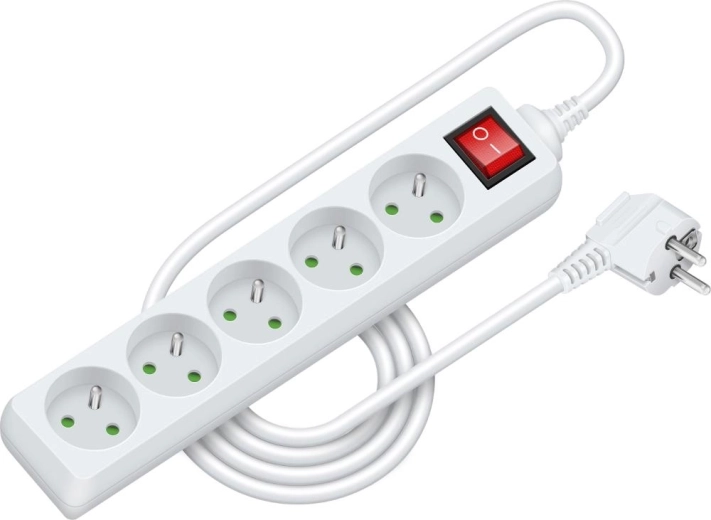 RETLUX-verlengsnoer met schakelaar, 5 stopcontacten, 2 m