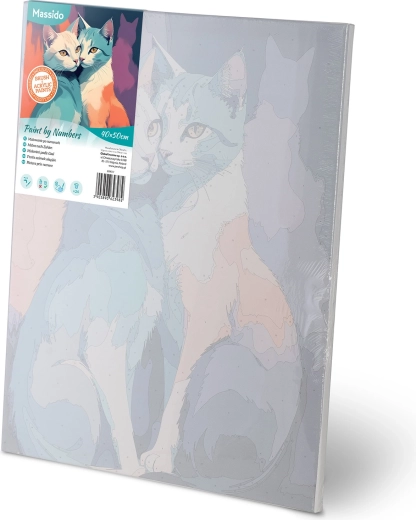 Voorbedrukt canvas met genummerde vakken