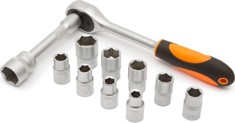 Doppenset met ratel 1/2", 12 stuks