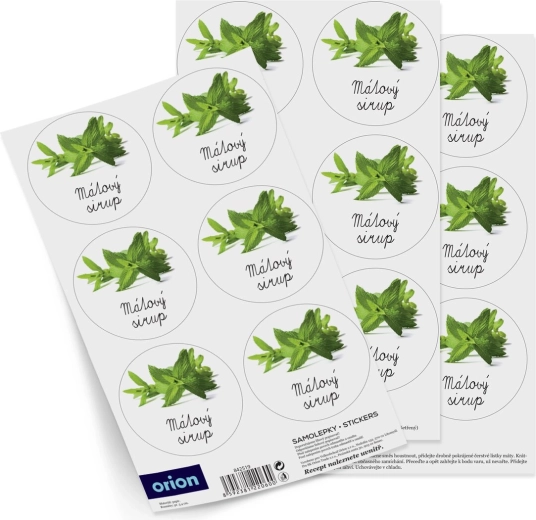 Flessenstickers voor muntsiroop (18 st.) – CZ