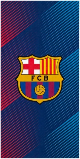 Katoenen badhanddoek FC Barcelona met strepen
