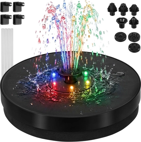 Zonne-energie drijvende tuinfontein met RGB-ledverlichting Gardlov