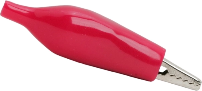 Grote krokodillenklem met rode pvc-isolatie