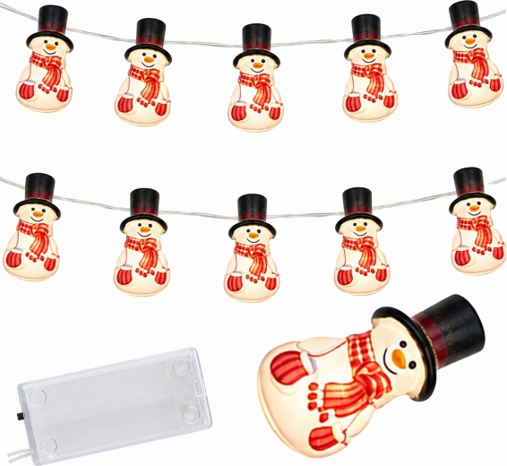 Kerst-ledslinger met sneeuwpoppen 110 cm - 1 stuk