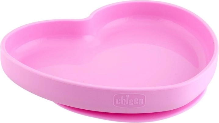 Chicco siliconen bordje hartje roze 9 m+