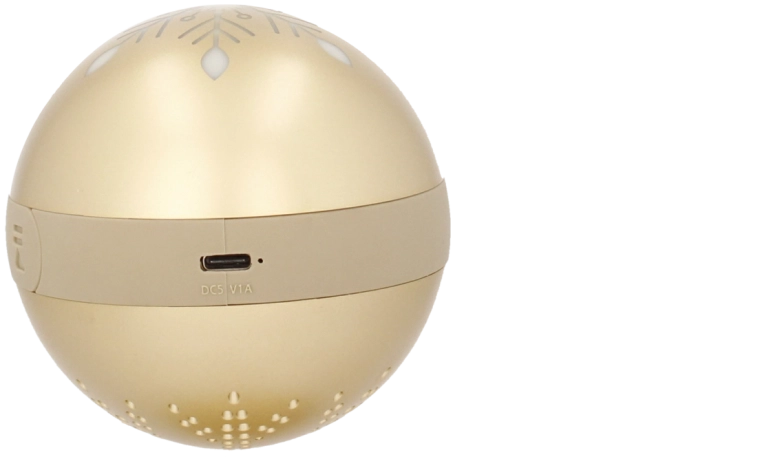Kerstboomdecoratie met Bluetooth-speaker goud 8,5 × 8,5 × 9,5 cm - 1 stuk