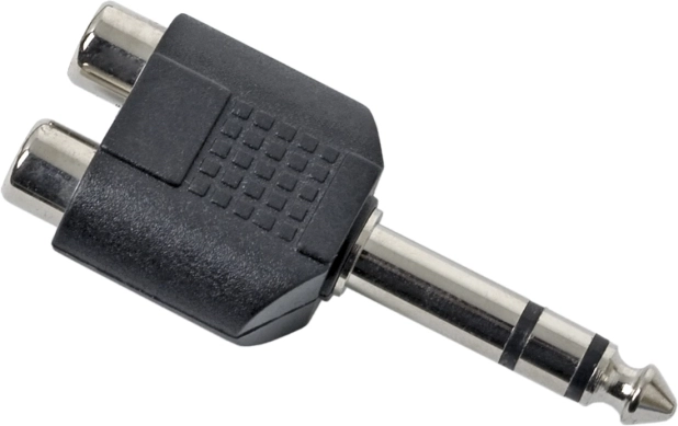 Y-adapter 2× RCA-bus naar 6,3mm-jackstekker