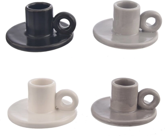 Porseleinen kandelaar met decoratief oor (4 varianten)
