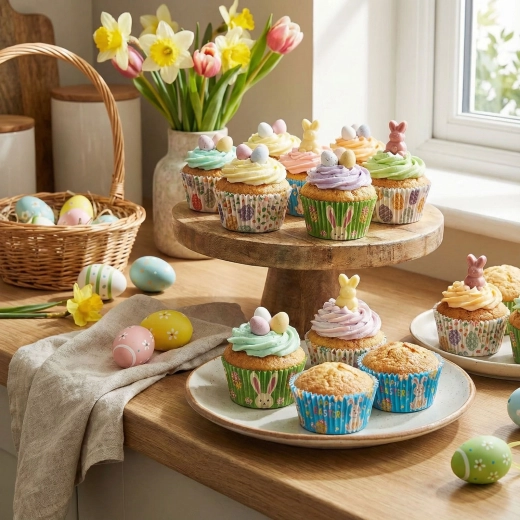 Paaspapieren muffinvormpjes, 100 stuks