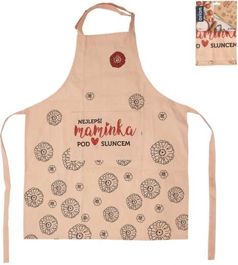 Katoenen keukenschort met opdruk Beste mama