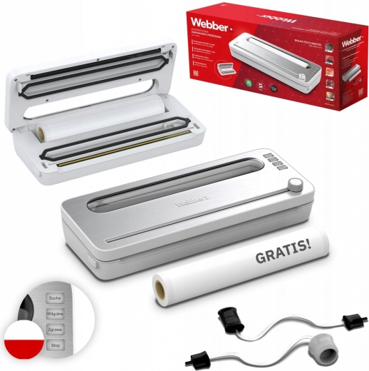 Vacumeer-sealer voor voedsel 120 W met accessoires, wit