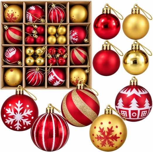 Kerstballen voor de boom, onbreekbaar en glanzend - 1 stuk