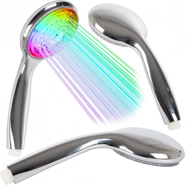 Verchroomde douchekop met LED-effect