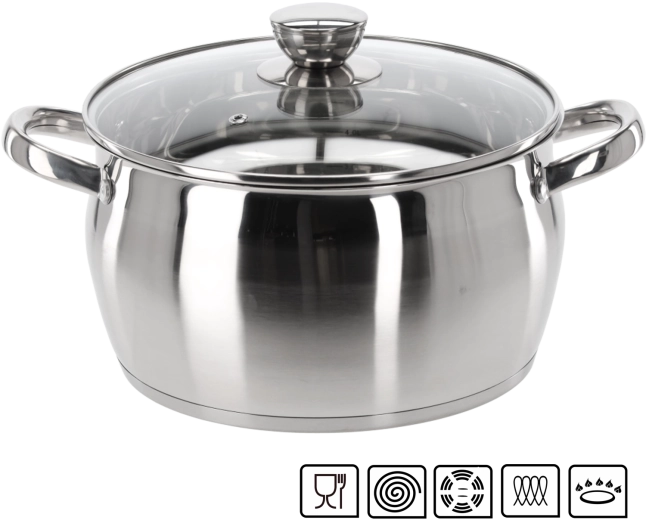 Roestvrijstalen pan met deksel Belly 5 l 24 cm