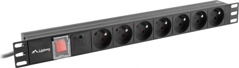 PDU 19" rack-voedingslijst 1U 10A 7x 230V CZ 2m zwart C14