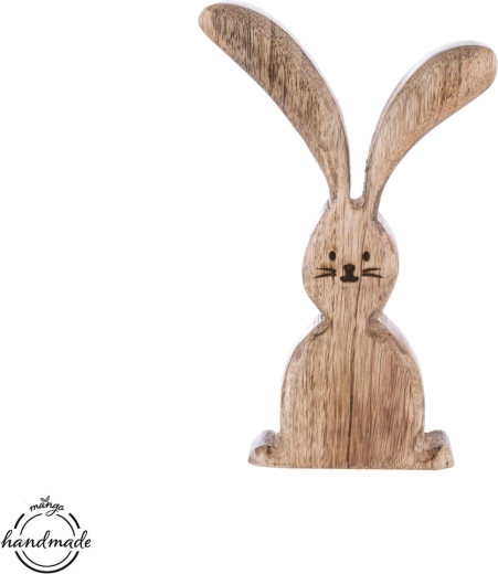 Houten decoratie Konijn mango 20,2 cm