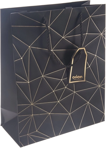 Papieren cadeauzak met ruitpatroon – Zwart