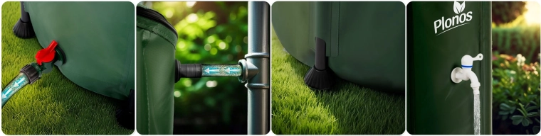 Eenvoudig water tappen: kraan en slangaansluiting
