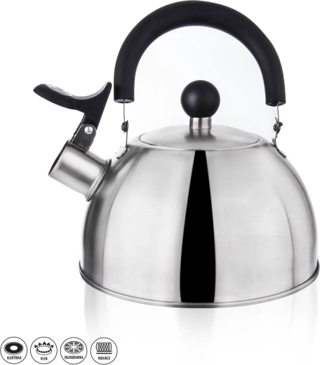 Roestvrijstalen fluitketel mat 2 l