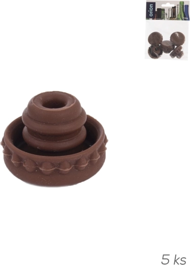 Siliconen stop 3,5 cm, bruin (5 stuks)