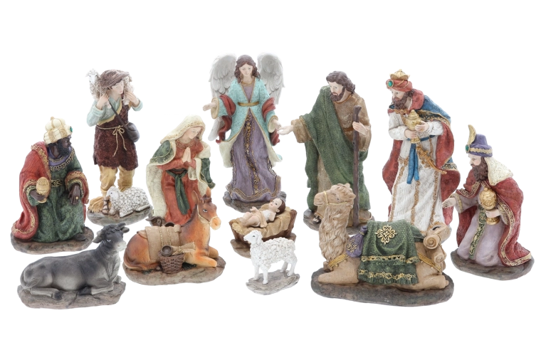 Complete kerststalscène voor een feestelijke sfeer