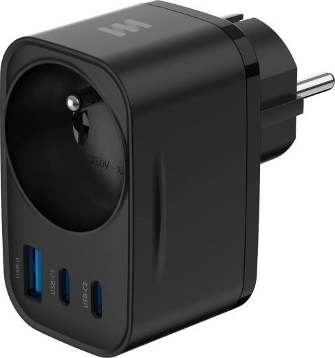 Retlux GaN-netadapter met USB-opladen en stopcontact