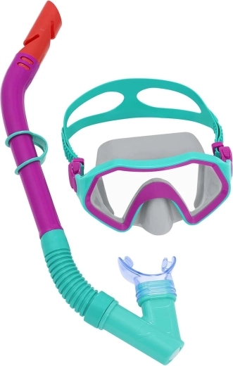 Kinder snorkelset paars‑turquoise Bestway (masker + snorkel)