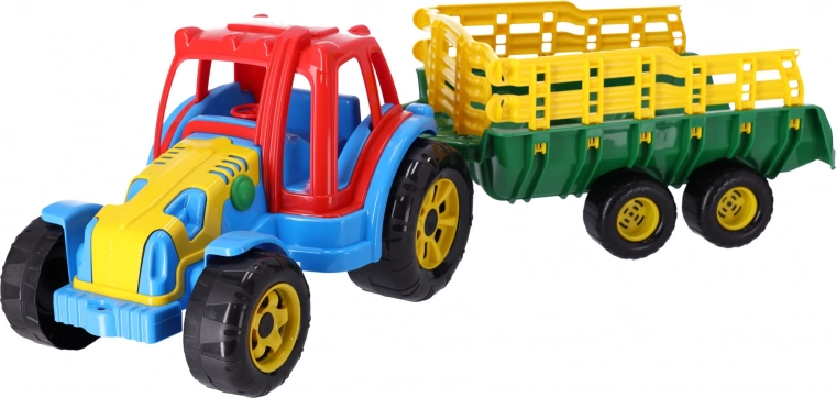 Plastic tractor met aanhanger voor kinderen