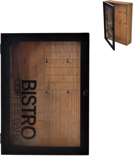 Houten sleutelkastje Bistro bruin