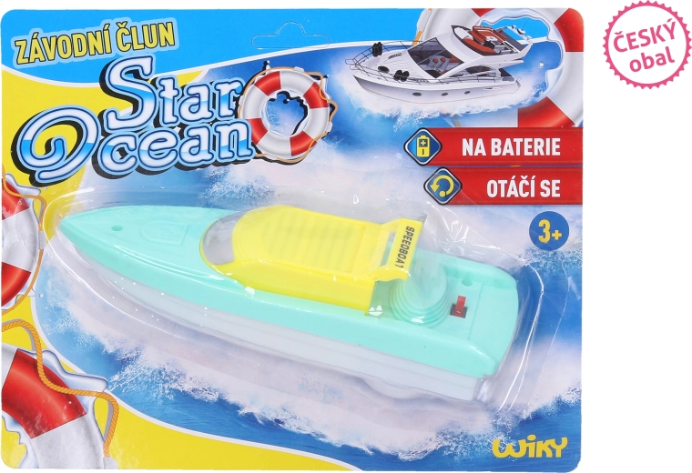 Plastic racebootje voor in het water op batterijen, 18 cm