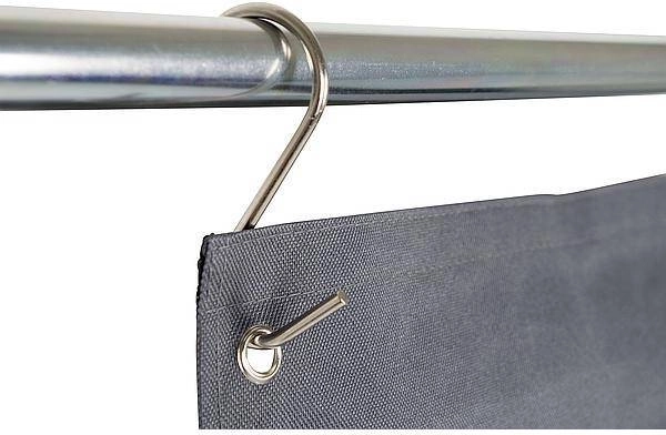 Eenvoudige montage aan haken, klittenband en stang