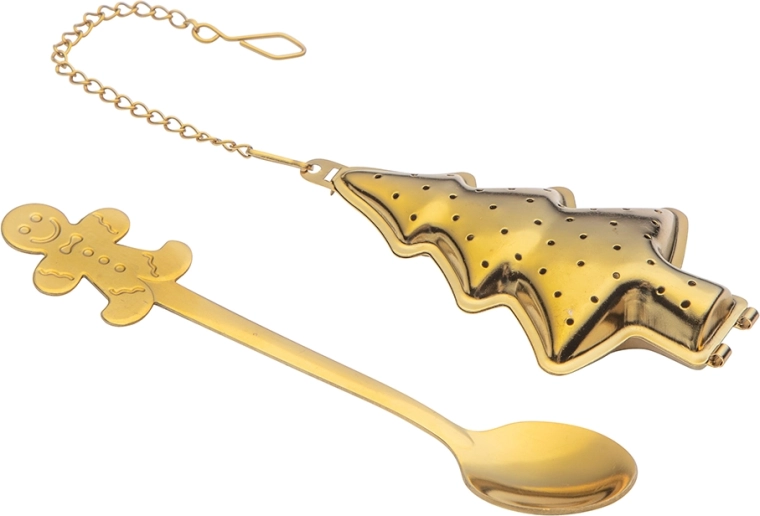 Thee-infuser voor losse thee in de vorm van een kerstboom