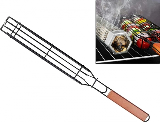 Afsluitbare grillmand 49 cm met antiaanbaklaag