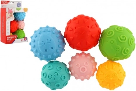 Set van 6 sensorische rubberen balletjes voor baby’s