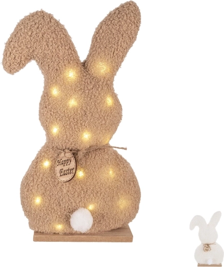 Paashaas met LED op houten voet 31 cm