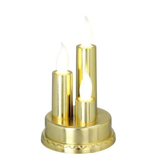 Drievoudige LED-kaars in goudkleur 8,5 × 14 cm