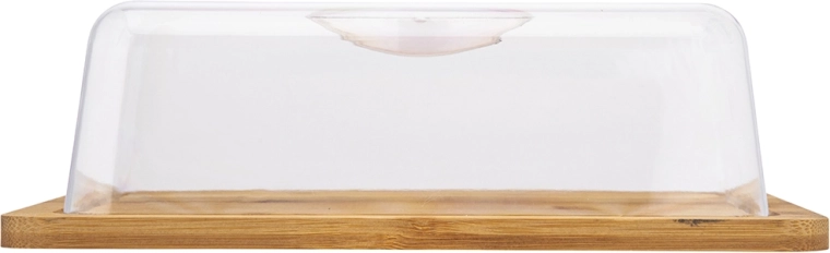 Bamboe serveerblad met transparante stolp 25 × 19,5 cm