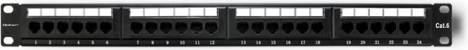 Patchpaneel voor rack 24‑poorts CAT6 UTP zwart