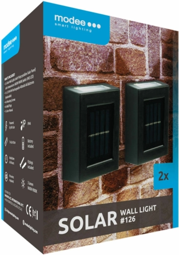 Modee Lighting solaire LED-wandlamp voor buiten, 2 stuks