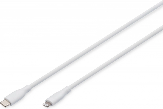 Siliconen USB-C-naar-Lightning-kabel, USB 2.0 60W, MFi-gecertificeerd, 1 m Wit