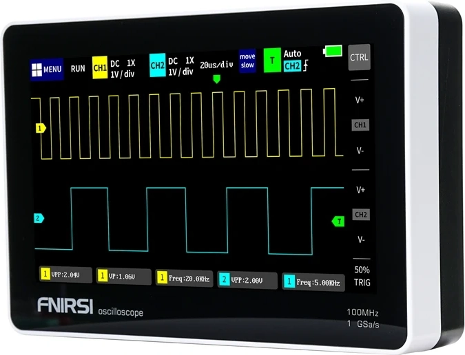 Draagbare tabletoscilloscoop FNIRSI 1013D met 7-inch touchscreen