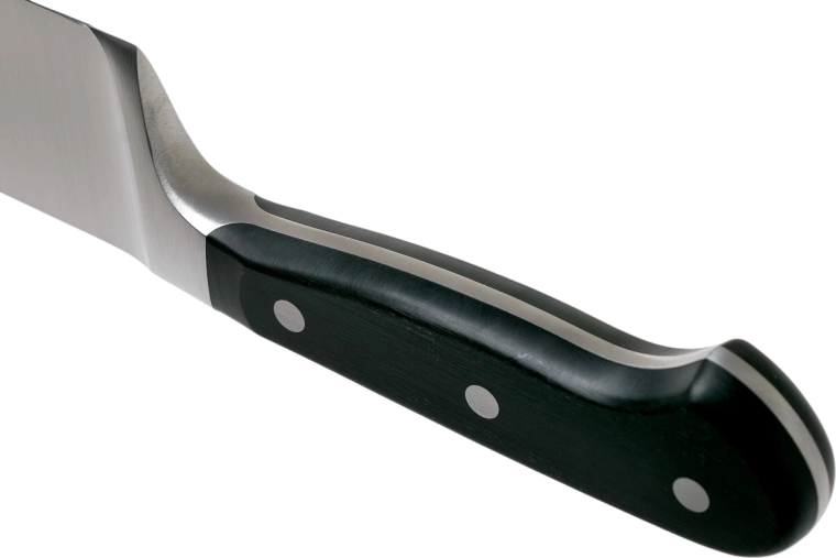 Volledig doorlopend lemmet in het handvat (full tang)